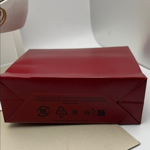 Cartier Red Shopping Bag 4.75” H x 5.5” W x 2” D - Picture 6 of 7